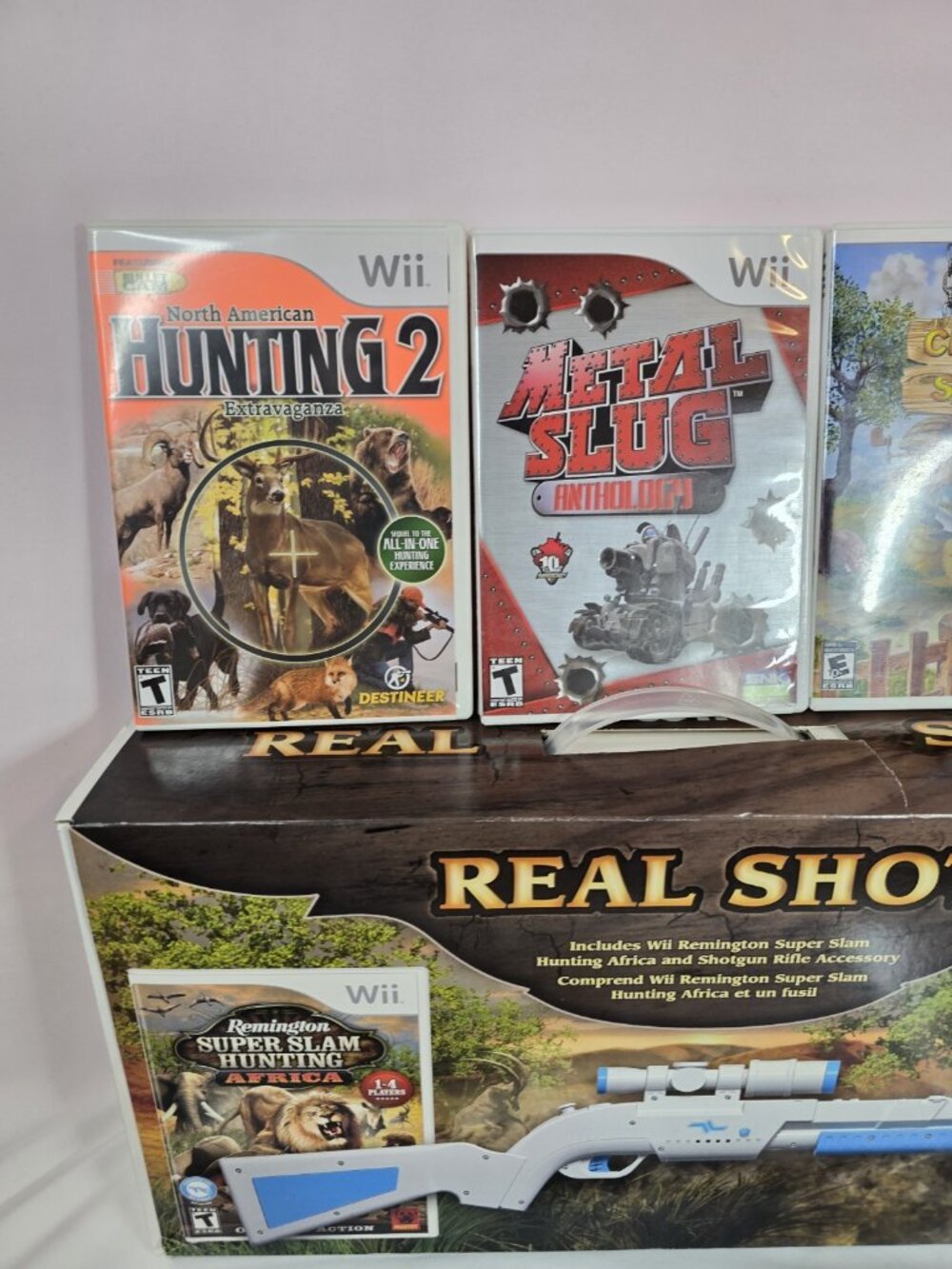 Nintendo Wii Real Shot Remington Accessory With 9 Hunting Games bundle Lot - Picture 2 of 16